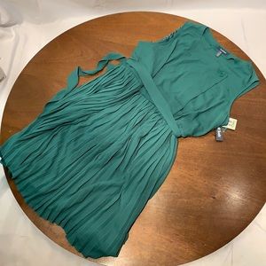 Green Pleated Dress